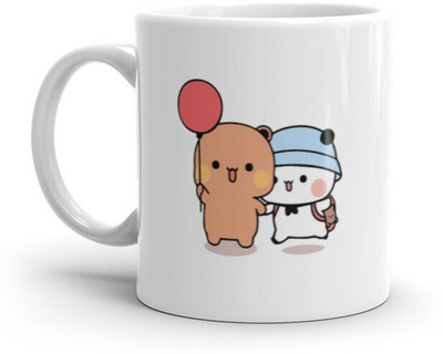 Mr UVD Bubu Dudu Teddy Going on Picnic With Red Ballon 771 Design_MUGG Ceramic Coffee Mug(350 ml)