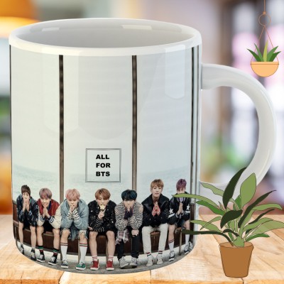 BuyersCue BTS Fan Special Coffee - Celebrate Your Favorite Band Ceramic Coffee Mug(325 ml)