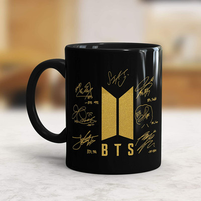 Convay Ceramic BTS Boy Band Coffee Black patch Ceramic Coffee Mug(330 ml)