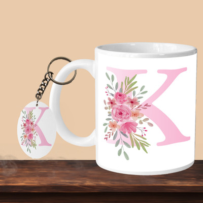 Hunter Studio 101_K Letter 02 L-O Ceramic Coffee Mug(330 ml, Pack of 2)