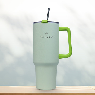 Solara Elixir Insulated with Lid and Straw, Hot & Cold, Office,Travel, Gym, Lemon Drop Stainless Steel Tumbler(1200 ml)
