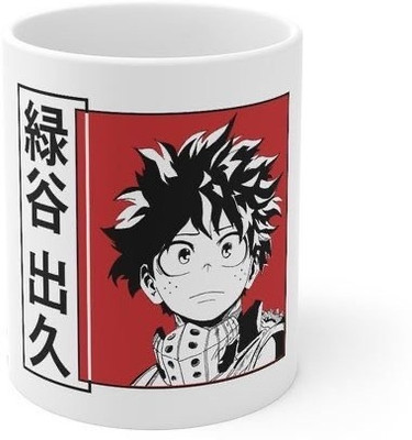 craft maniacs MY HERO ACADEMIA BAKU RED PRINTED 330 ML WHITE MUG FOR ANIME LOVERS Ceramic Coffee Mug(330 ml)