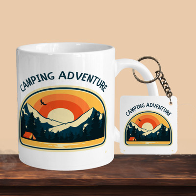 VM MALL 101_Camoing Adventure R-S Ceramic Coffee Mug(330 ml, Pack of 2)