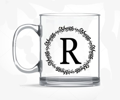 Radheshrakhi R Letter Coffee, Beer For Gift Friend , Girlfriend , Father , Best Friend Glass Beer Mug(330 ml)