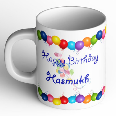 Abaronee NEW_Happy Birthday Hasmukh b001 Ceramic Coffee Mug(350 ml)