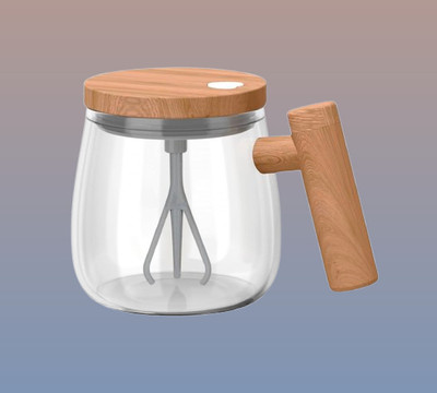 juggaris Easy Stir Beverage Tumbler – One-Touch Mix Glass Coffee Mug(400 ml)