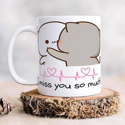 FLEXERSTYLE Bubu Dudu Printed Coffee/Tea Cup for Anniversary Birthday for Friends M_420 Ceramic Coffee Mug(325 ml, Pack of 2)