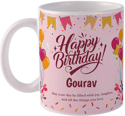 GIFTUATION Happy birthday Gourav / Gift for birthday Ceramic Coffee Mug(325 ml)