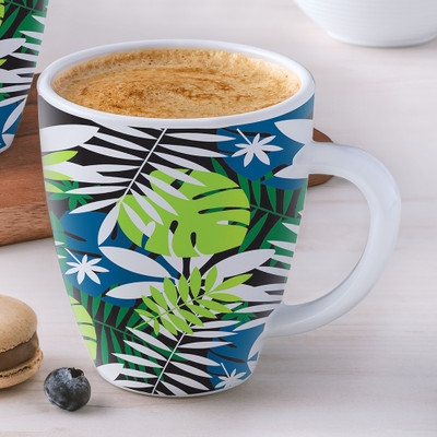 Larah by Borosil Forest Tea/Coffees, Bone Ash Free Crockery Set Ideal For Daily Use & Gifting Opalware Coffee Mug(400 ml)