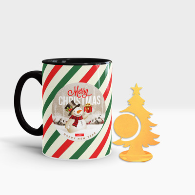 Fifth and Moon C-BLK-TREE-85 Ceramic Coffee Mug(320 ml, Pack of 2)