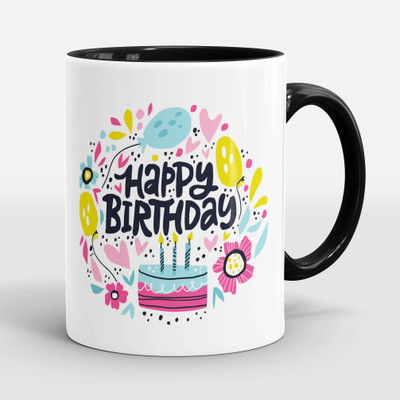 Sublikraft Happy Birth Day Printed Coffee Ceramic Coffee Mug(330 ml)