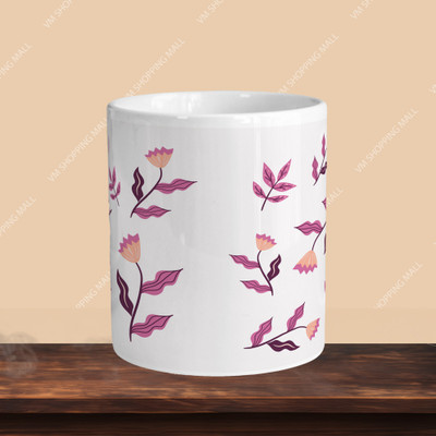 Print Ginnie 101_Perfect for Coffee and Tea - With Keychain VM Leafs L S Ceramic Coffee Mug(325 ml)