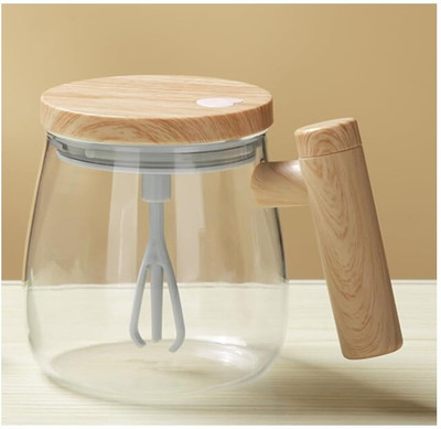 LAVITRA Self Stirring, Speed Mixing Cup,, Glass Automatic Stirring Cup Plastic Coffee Mug(500 ml)