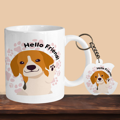 Printhorizon 101_Hello Friends R-A Ceramic Coffee Mug(330 ml, Pack of 2)
