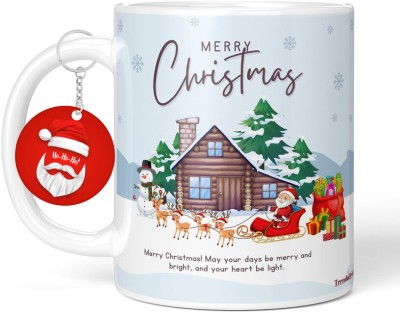 DojaBeauty By TrendoPrint merry Christmas may your day sky Christmas Gift And Keychain Ceramic Coffee Mug(350 ml, Pack of 2)