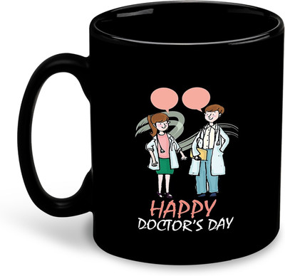 FLEXERSTYLE NEW2025-Docter Printed Design Black Patch Coffee - D14 Ceramic Coffee Mug(325 ml)