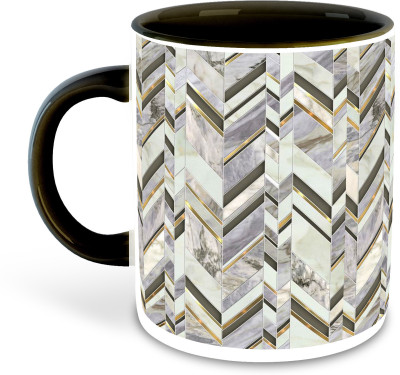 FLEXERSTYLE NEW2025-Marble Effect Printed Black Ceramic Coffee - D7 Ceramic Coffee Mug(325 ml)