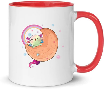 popflip Premium Quality Inner Red Color Printed With CuteCartoon201050 (13) Ceramic Coffee Mug(350 ml)