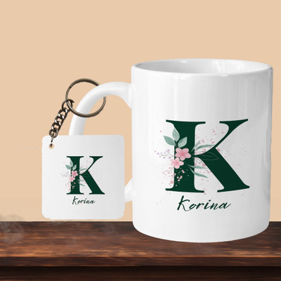 Print Ginnie 101_K Letter 01 L-S Ceramic Coffee Mug(325 ml, Pack of 2)