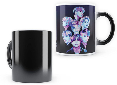 Convay BTS All Members Gradient Design Heat Changing Morphing Magic 350ml Ceramic Coffee Mug(330 ml)