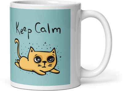 Mr UVD Keep Clam with Little Cat_MUGG Ceramic Coffee Mug(350 ml)