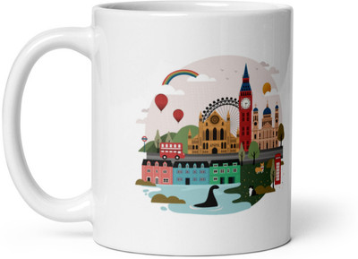 Mr UVD Paris Country Design Pattern Ceramic Coffee Mug(350 ml)