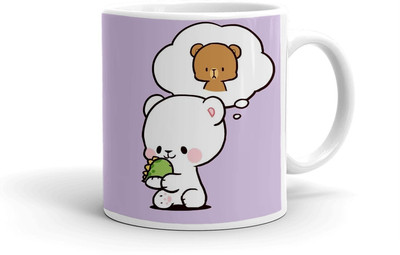 Clapcart Taddy Designer Printed Ceramic Coffee Mug(325 ml)