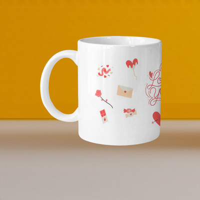 Print Ginnie 101_VM Cat Cute L Ceramic Coffee Mug(325 ml)