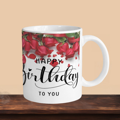 VM SHOPPING MALL VM Happy Birthday-R Ceramic Coffee Mug(328 ml)