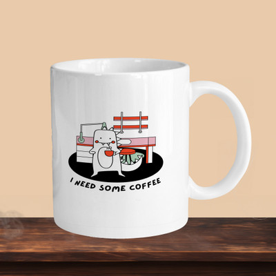 Print Ginnie 101_I Need Some Coffee R Ceramic Coffee Mug(325 ml)