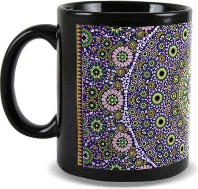 KOLOROBIA Magnificient Moroccan Black Ceramic Coffee Mug(325 ml)