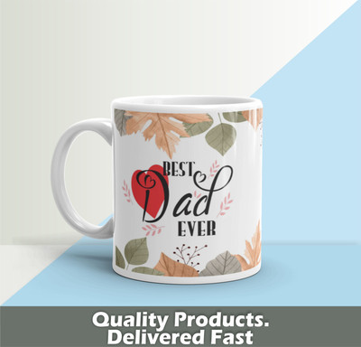 Yashukraft Best DAD Ever Printed Ceramic Coffee ,Gift for Father | Birthday 325ml Ceramic Coffee Mug(325 ml)
