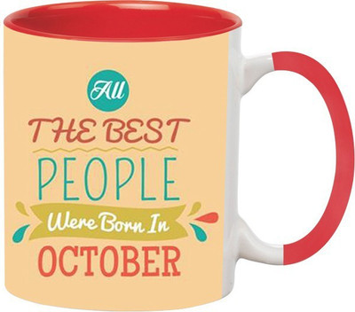 ARTBUG Born in October -928-Red Ceramic Coffee Mug(350 ml)