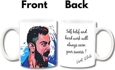 MITTRA Indiacraft Virat Kohli Printed Ceramic Coffee Mug(330 ml)