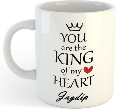 Vrantiikar Jagdip You Are King Of My Heart , Best Gift For Jagdip_SR Ceramic Coffee Mug(325 ml)