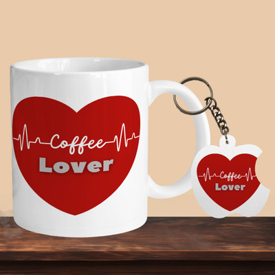 VM SHOPPING MALL Coffee Lover R-A Ceramic Coffee Mug(330 ml, Pack of 2)