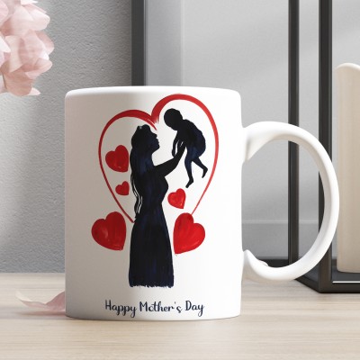 ECFAK Happy Mother's Day Printed Mothers Day Gift Ceramic Coffee Mug(325 ml)