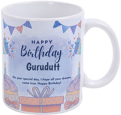 GIFTUATION Happy birthday Gurudutt / Gift for birth anniversary Ceramic Coffee Mug(325 ml)