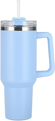 Mitanshi Traders Large Insulated Tumbler With Handle and Straw for Hot Cold Drinks Stainless Steel Tumbler(1200 ml)