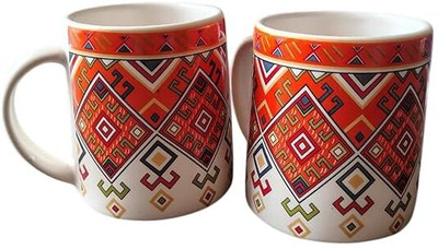 The Kumhar Kala Kumhar Kala Ceramic Set of 2 | 300ml | Handmade | Daily Use & Gifting Ceramic Coffee Mug(300 ml, Pack of 2)