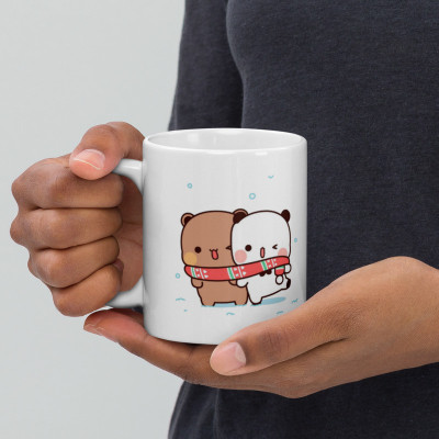Dr Farfar Bubu Dudu Enjoying Snow in Winter Season Ceramic Coffee Mug(350 ml)