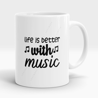 LASTWAVE Life Is Better With Music Design 4, Graphic Printed 325ml Ceramic Coffee Ceramic Coffee Mug(325 ml)