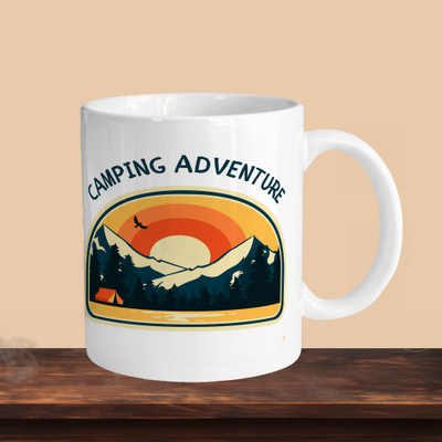 Hunter Studio 101_Camoing Adventure R Ceramic Coffee Mug(330 ml, Pack of 2)