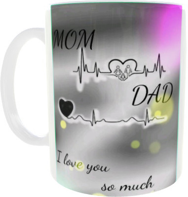 Teenstyle Mom & Dad Printed Ceramic Coffee Mug(325 ml)