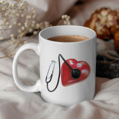 MBA GIFT WALA Doctor Heart Gift for Doctors | Nurses & Healthcare Professionals | Doctor Theme Ceramic Coffee Mug(330 ml)