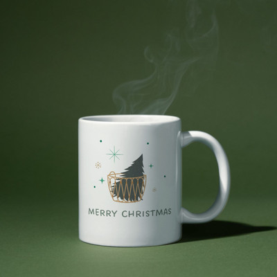 FiftyOne Hub Christmas Theme Coffee Cup Ceramic Coffee Mug(350 ml)