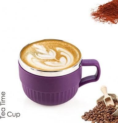 pushti Round Shape Stainless Steel Tea Cup Stainless Steel Coffee Mug(200 ml)