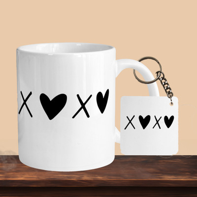 VM MALL 101_Xoxo R-S Ceramic Coffee Mug(330 ml, Pack of 2)