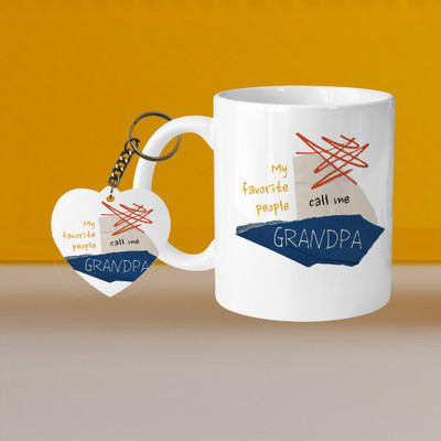 Print Ginnie 101_Perfect for Coffee and Tea - With Keychain VM Grandpa L H Ceramic Coffee Mug(325 ml)