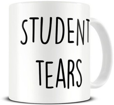 craft maniacs STUDENT TEARS 330 ML WHITE MUG FOR TEACHERS Porcelain Coffee Mug(350 ml)